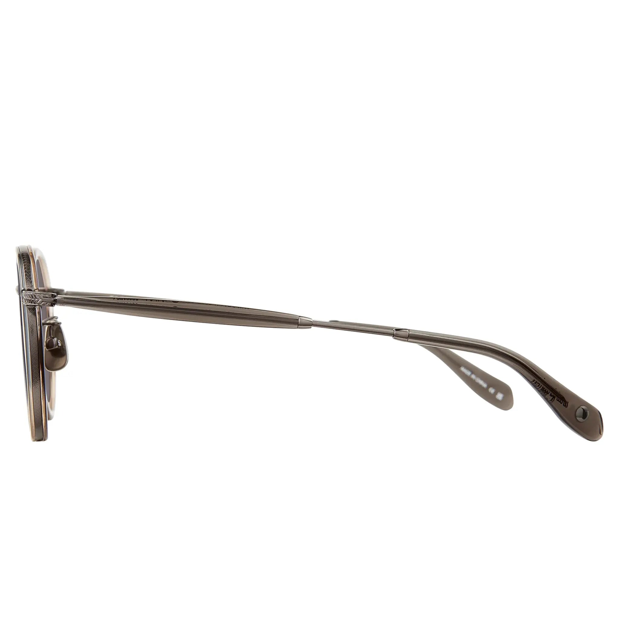 Side View of Garrett Leight Wilson X Forever Classic Sandstone Fade Gunmetal Sunglasses